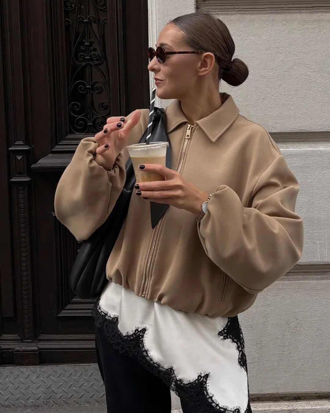 Seraphina bomber bunda s nabíranými rukávy