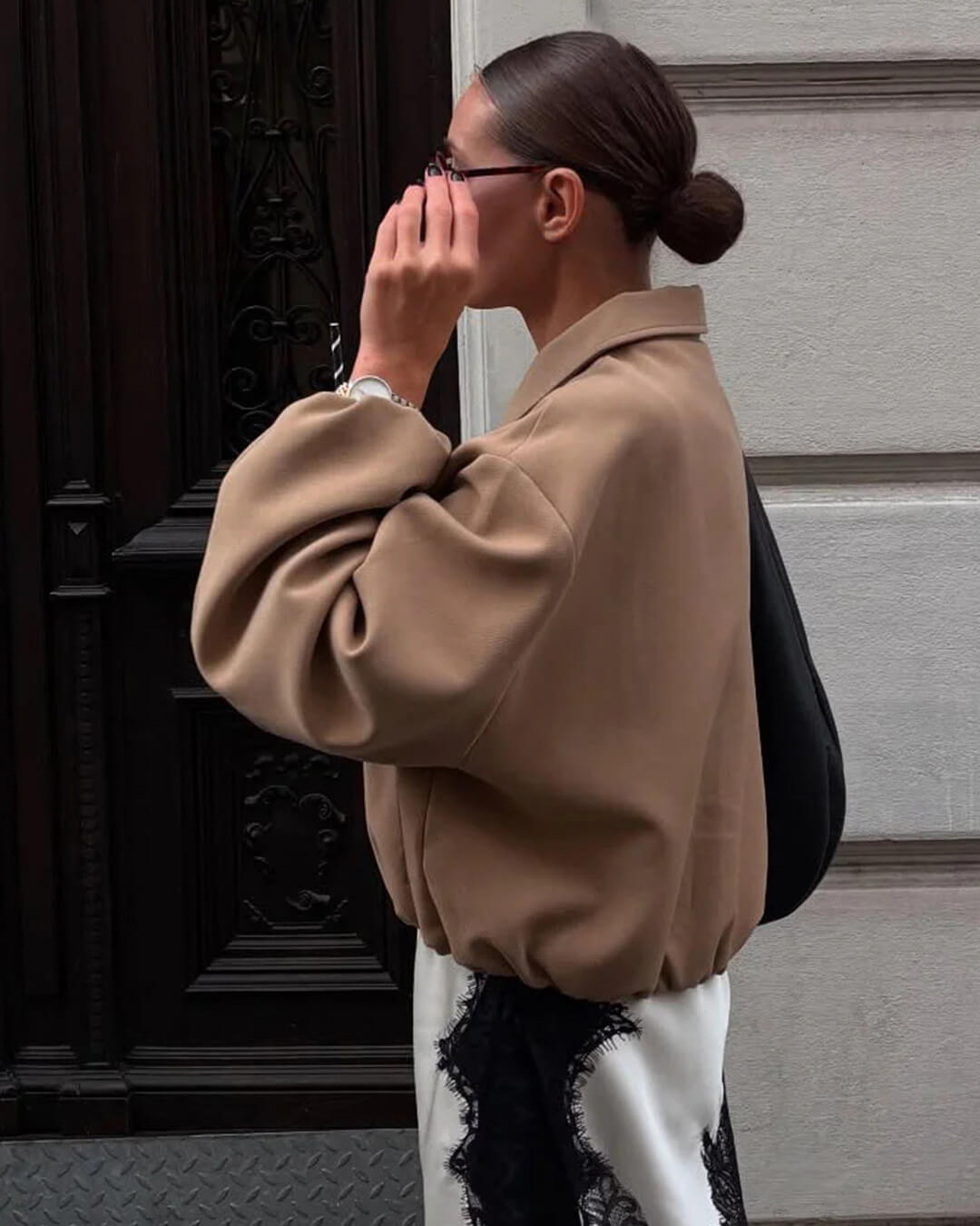 Seraphina bomber bunda s nabíranými rukávy
