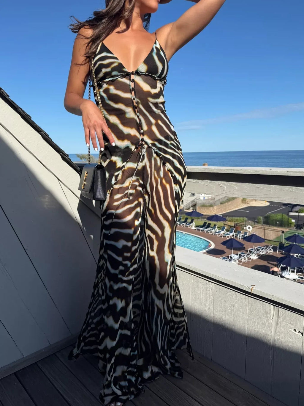 Marina zebra vzor chiffon komplet