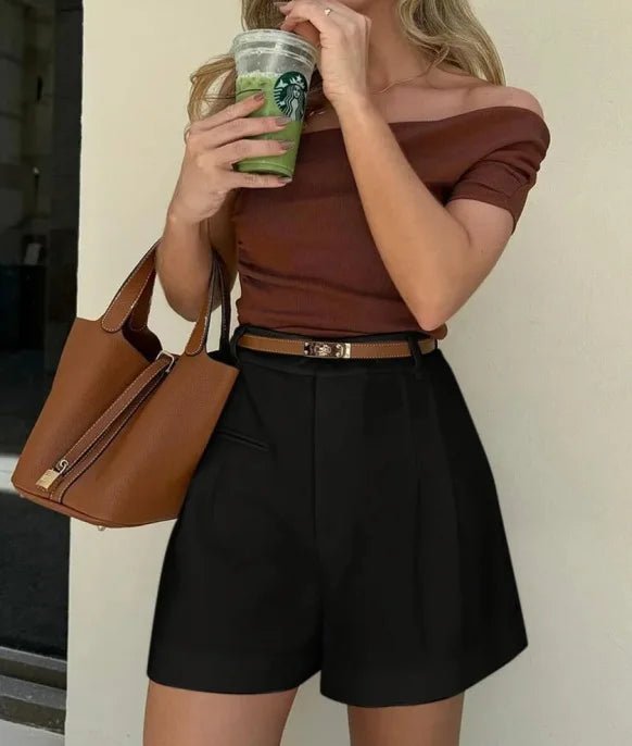 Beatrice vysoce střižené krejčovské šortky