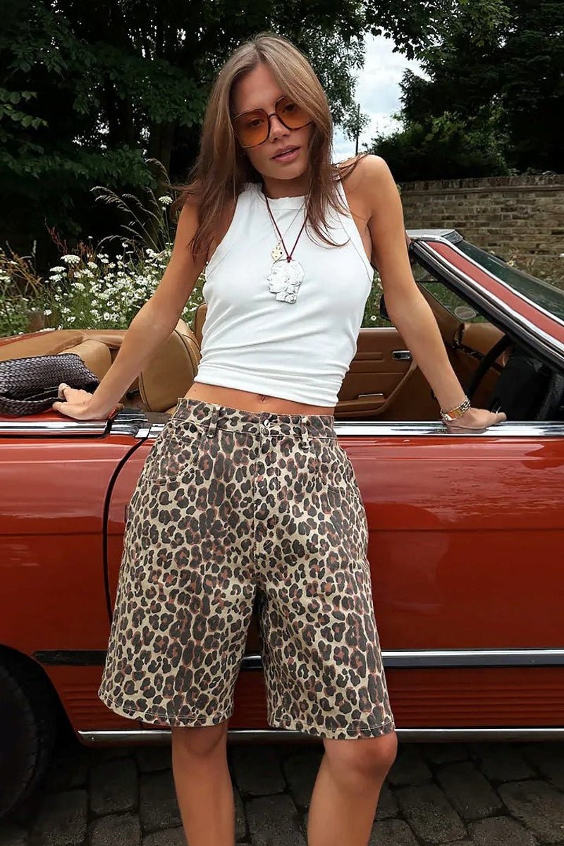 Nicole šortky s leopardím vzorem