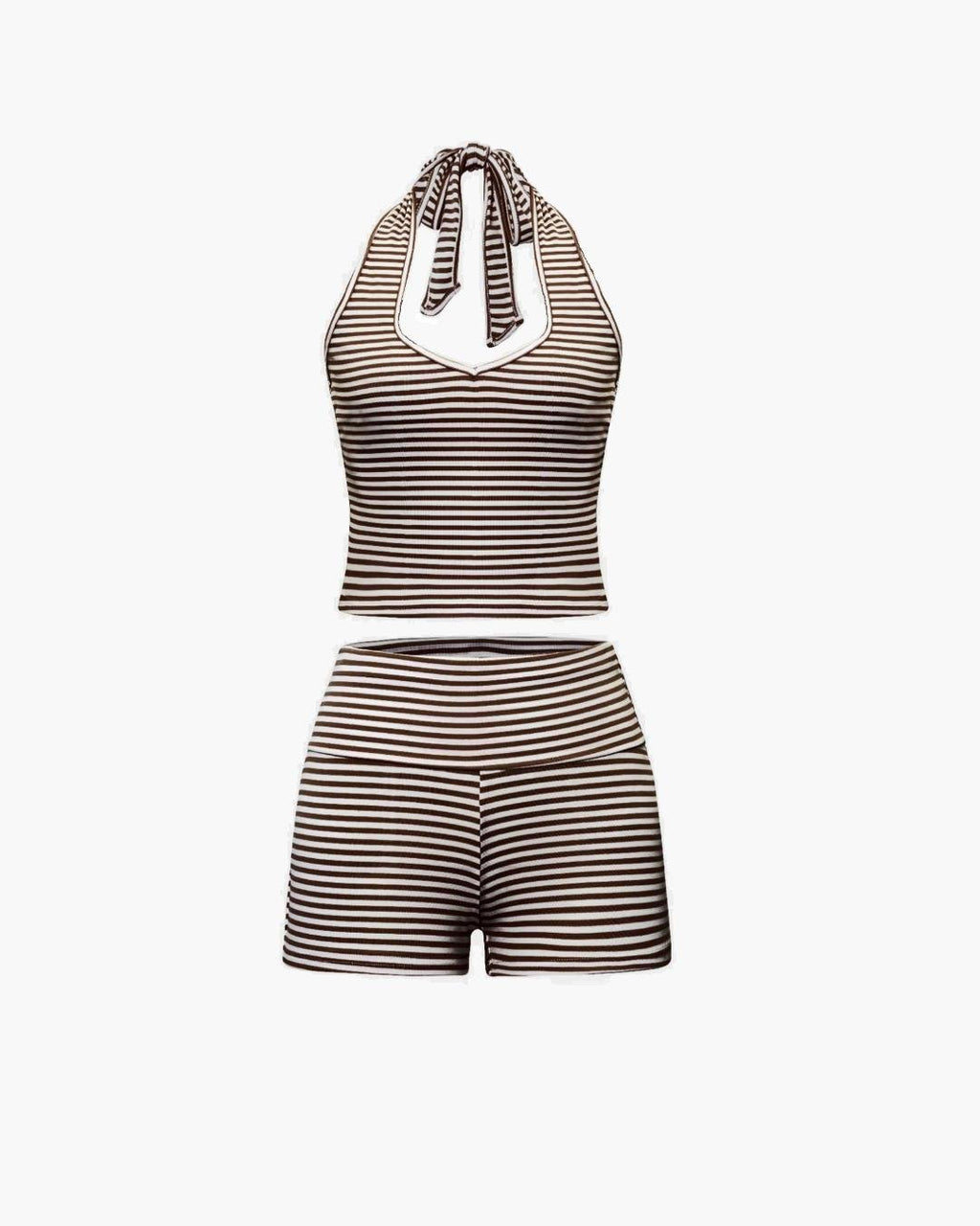 Lucy pruhovaný halter top a šortky set