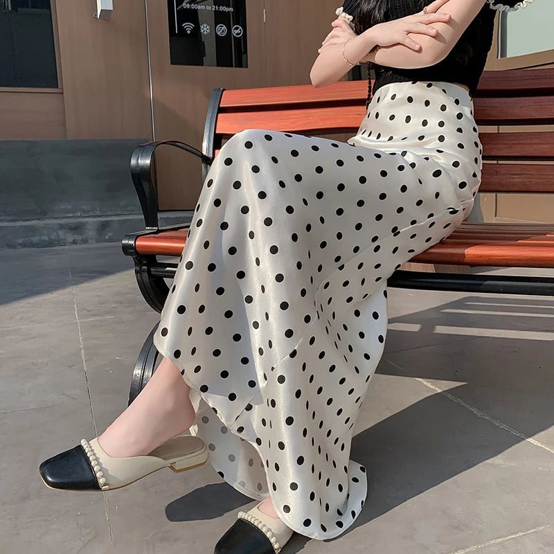 Bianca puntíkovaná mermaid midi sukně