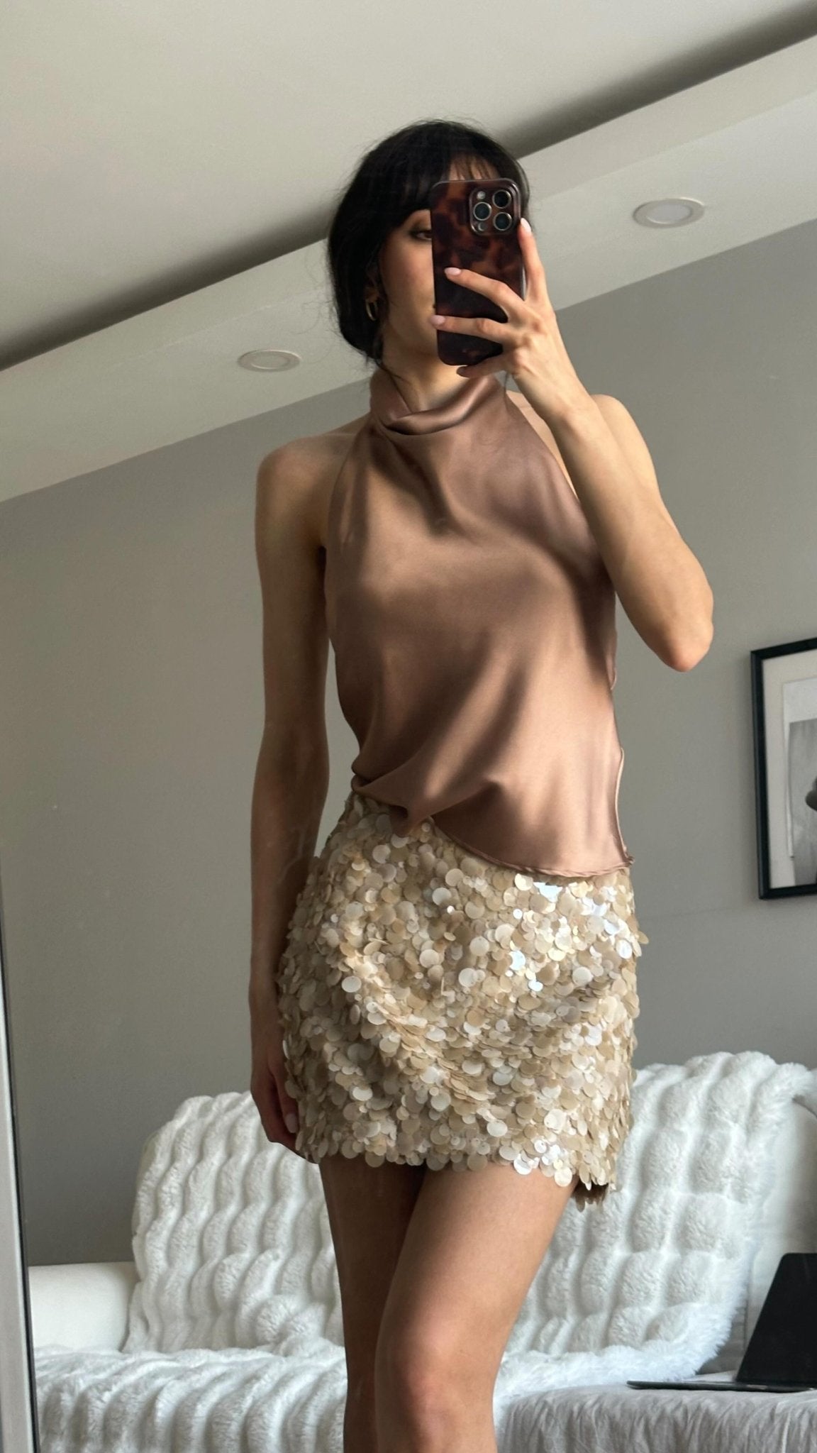 Bianca flitrová mini sukně s flitry