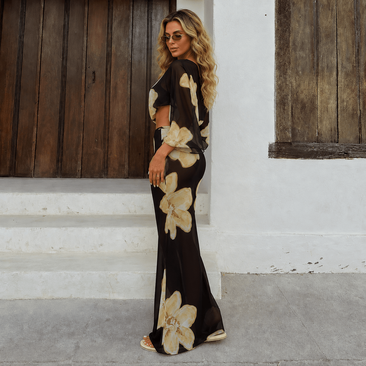 Sofia květinový maxi set sukně