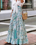 Celeste Flowy Boho Print Sukně s Volánkem