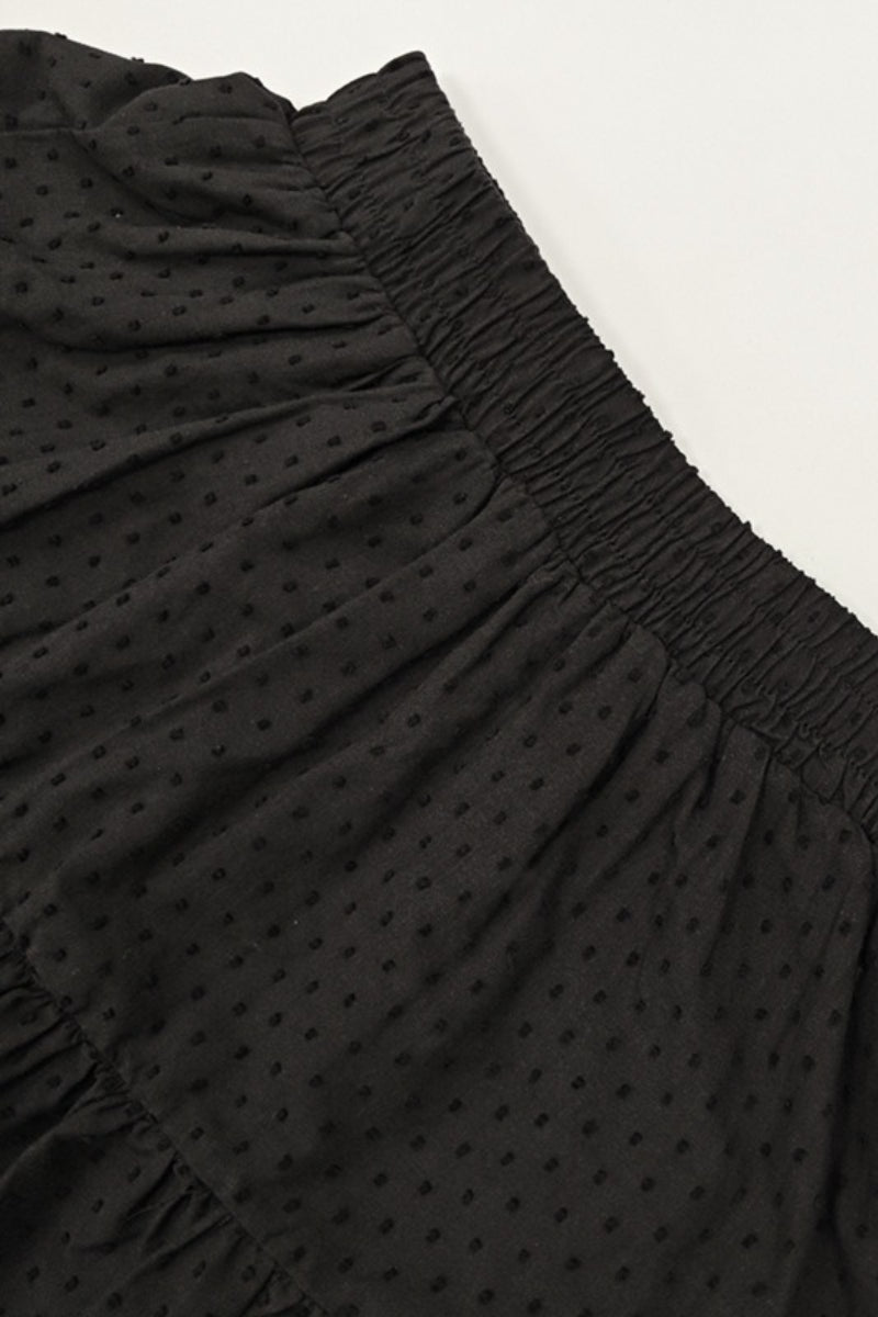 Lena žakárová mini sukně-skort s krajkou