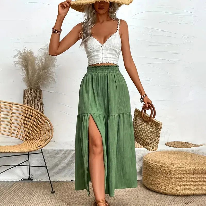 Maia Boho Midi Sukně s Volány