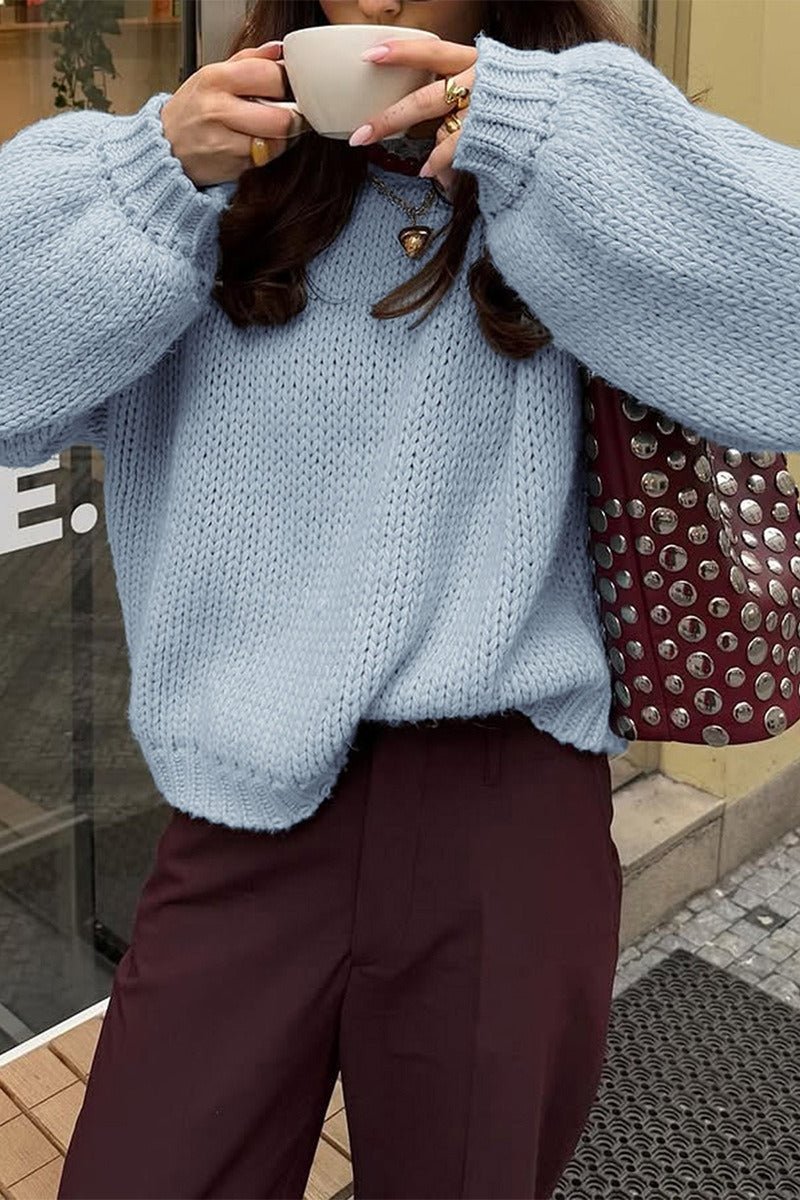 Amanda svetr na vrstvení s kulatým výstřihem
