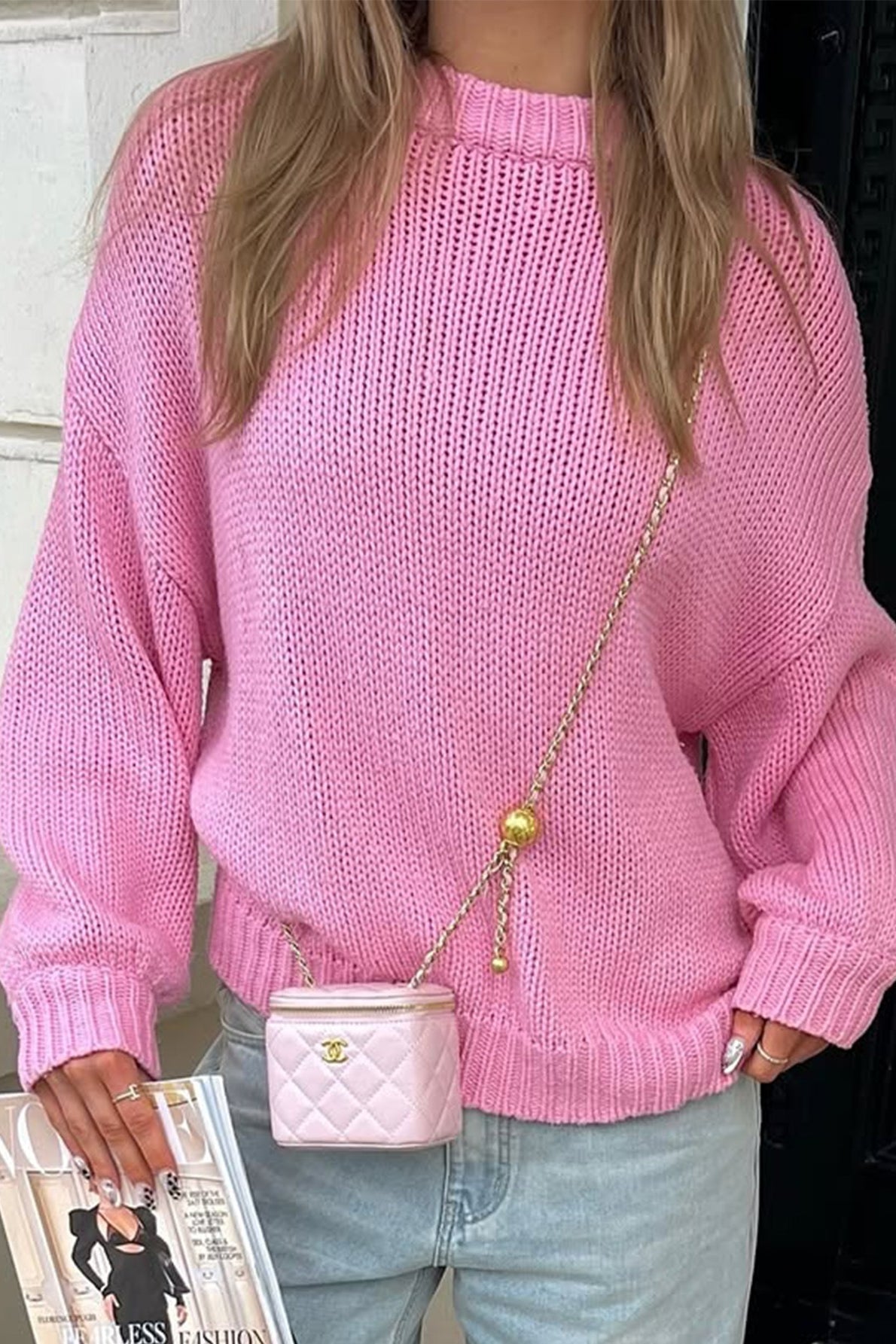 Amanda svetr na vrstvení s kulatým výstřihem