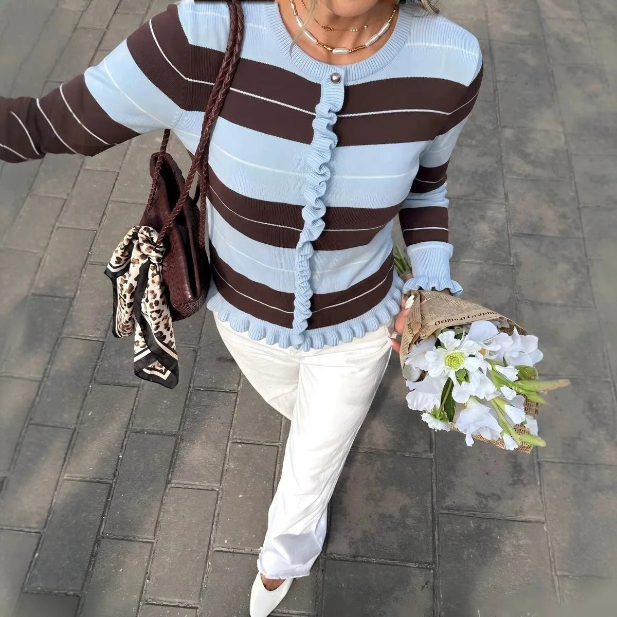 Pruhovaný pletený pulovr Melissa