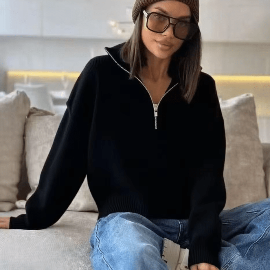 Teresa vlněný svetr s půlzipem
