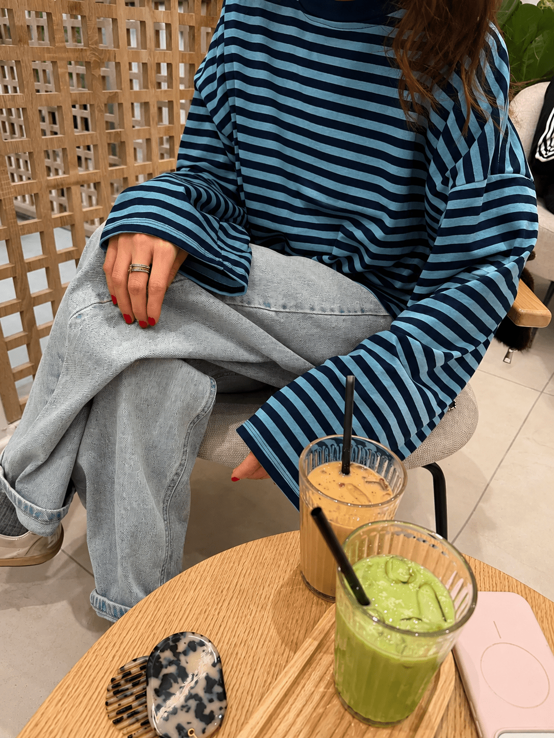 Vivien pruhovaný oversized pletený svetr