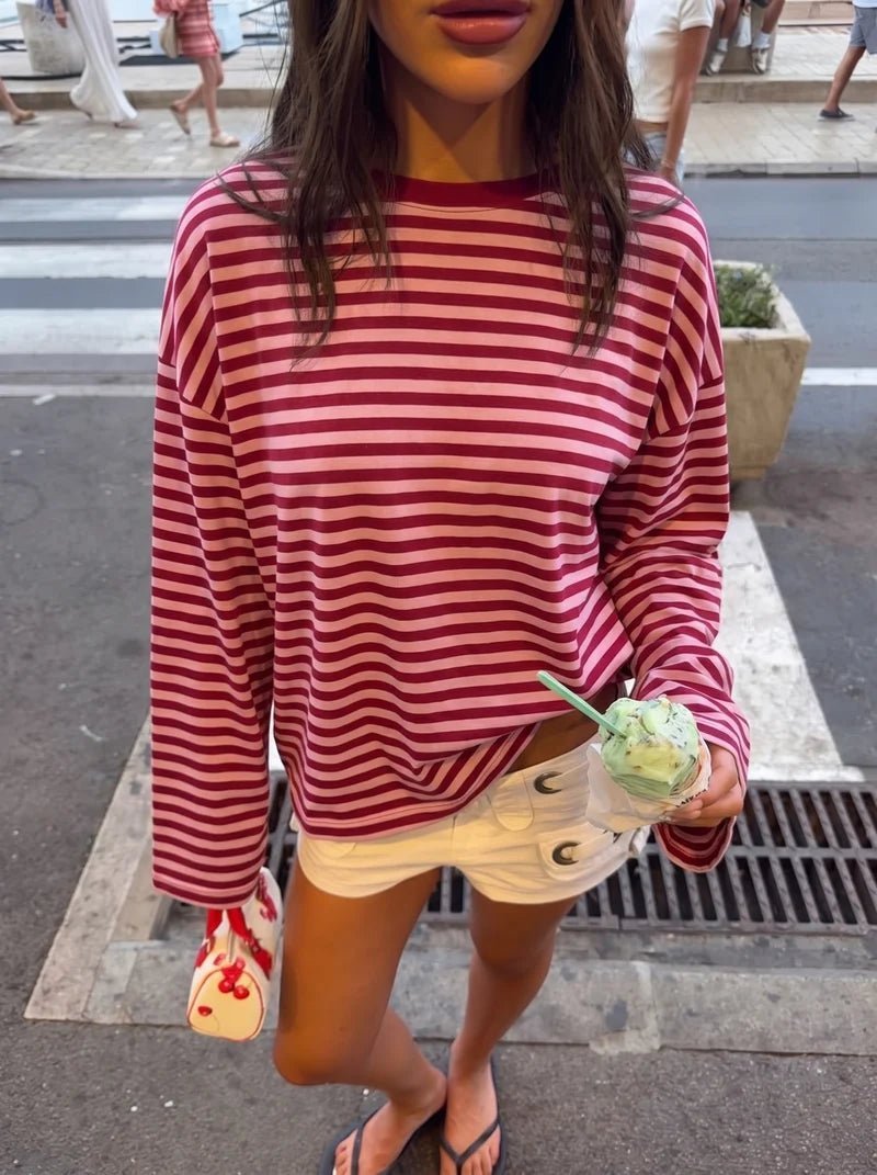 Vivien pruhovaný oversized pletený svetr