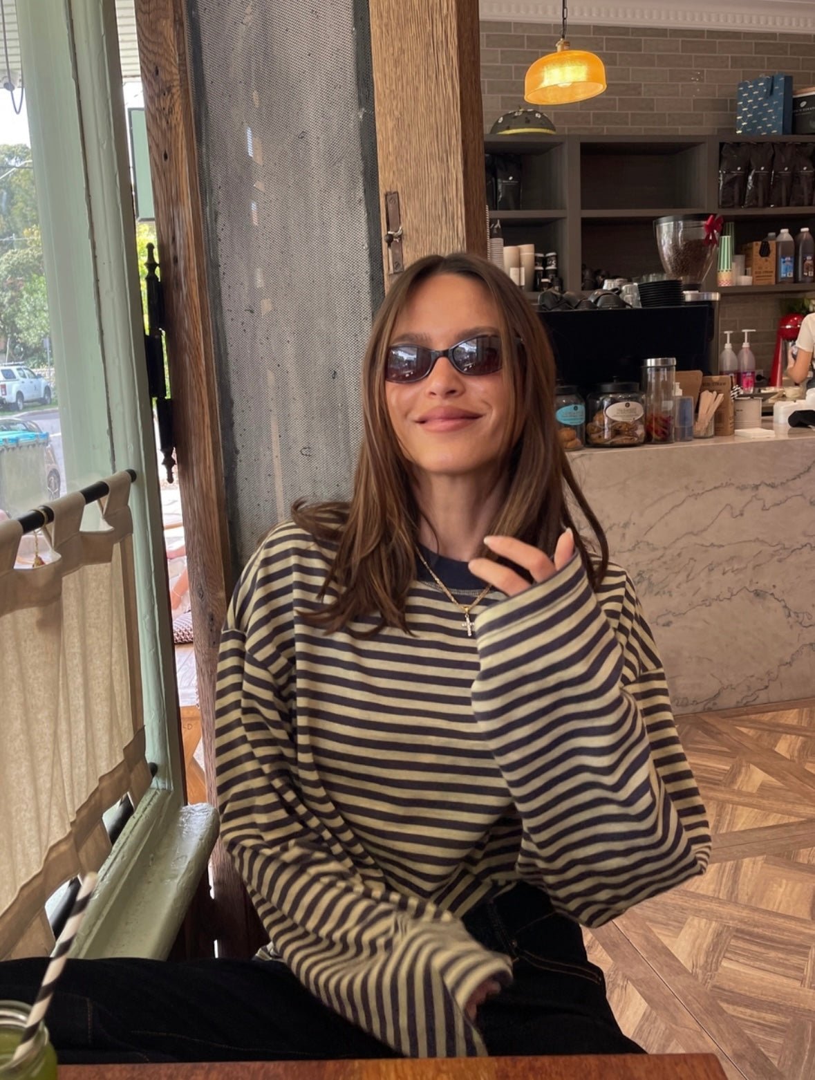 Vivien pruhovaný oversized pletený svetr