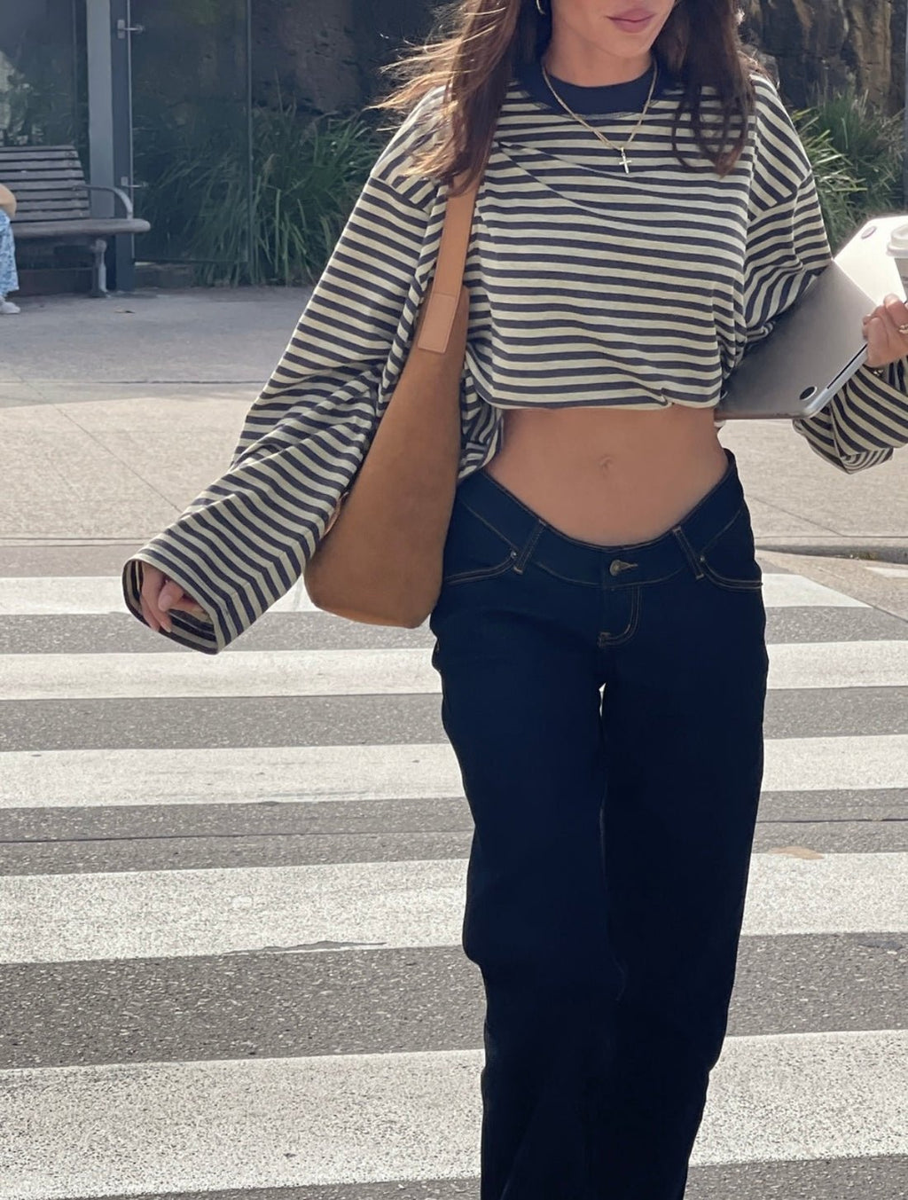 Vivien pruhovaný oversized pletený svetr