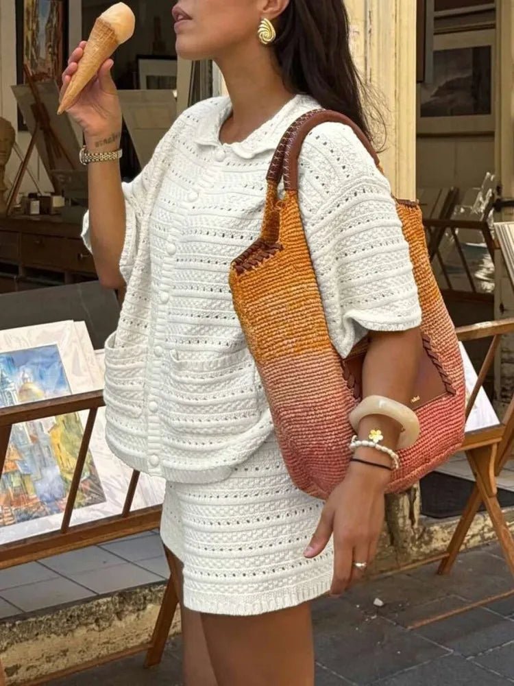 Amaia pletená dvoudílná letní souprava