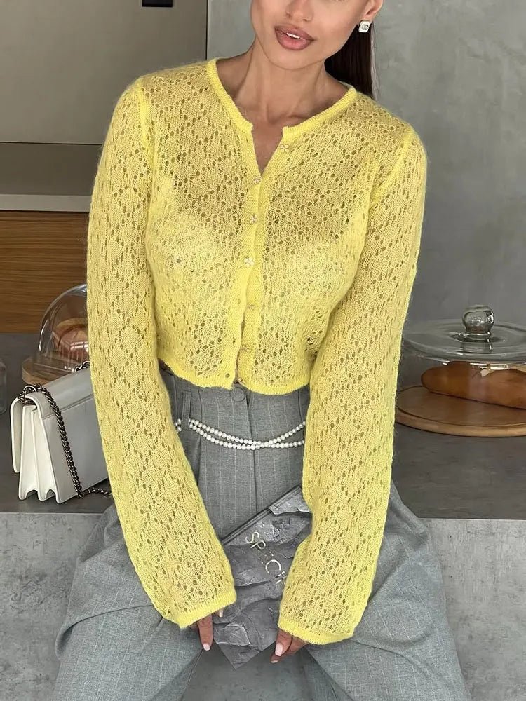 Beverly zkrácený cardigan s průstřihy
