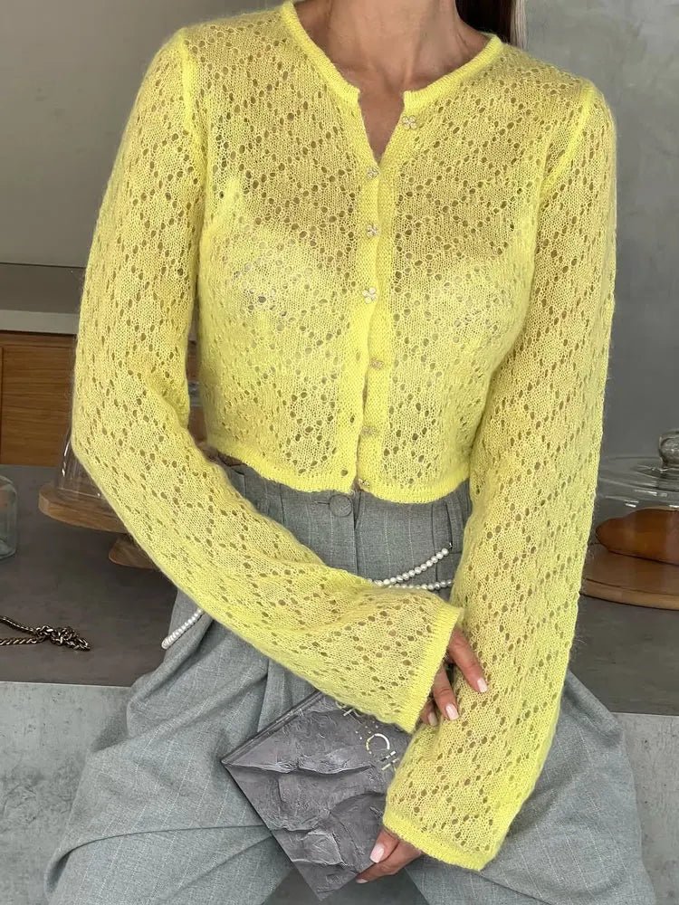 Beverly zkrácený cardigan s průstřihy