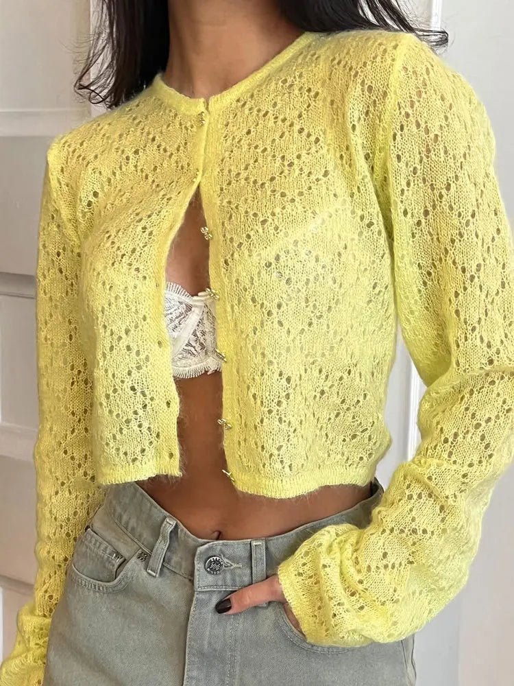 Beverly zkrácený cardigan s průstřihy