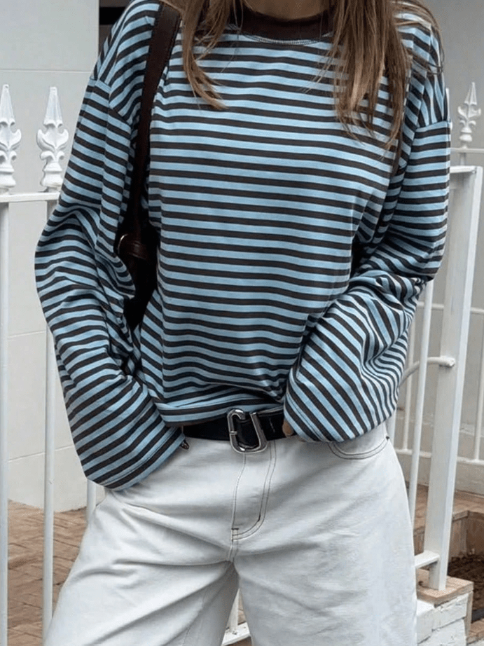 Vivien pruhovaný oversized pletený svetr