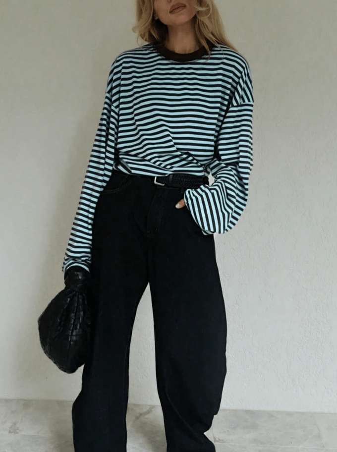 Vivien pruhovaný oversized pletený svetr