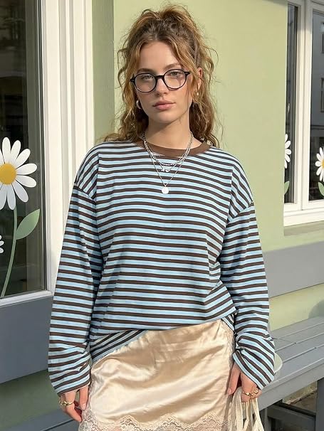 Vivien pruhovaný oversized pletený svetr