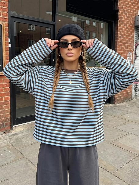 Vivien pruhovaný oversized pletený svetr
