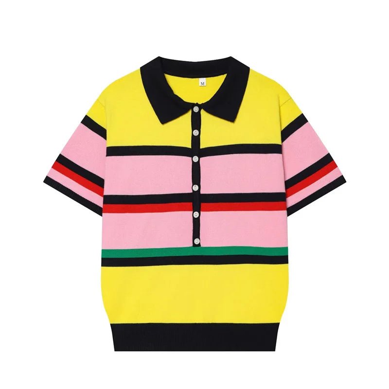 Claudia Colorblock polo pletený top