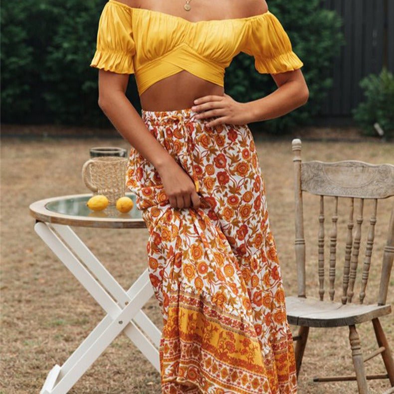 Celeste volná crop halenka s nafouklými rukávy