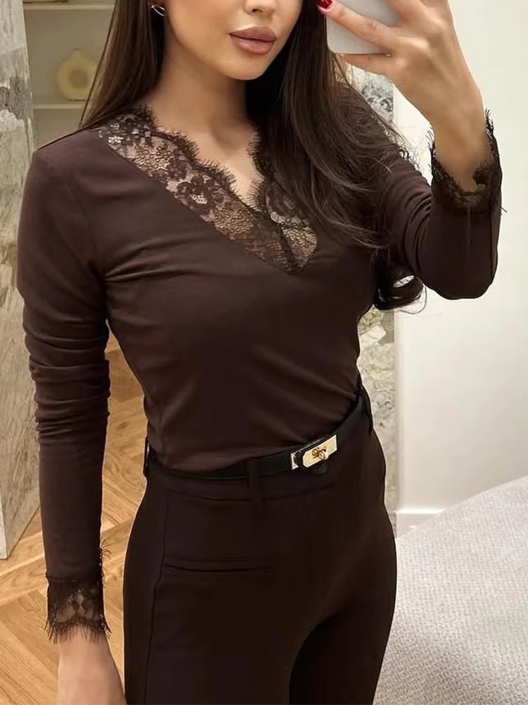 Miriam krajkový ležérní top s výstřihem do V