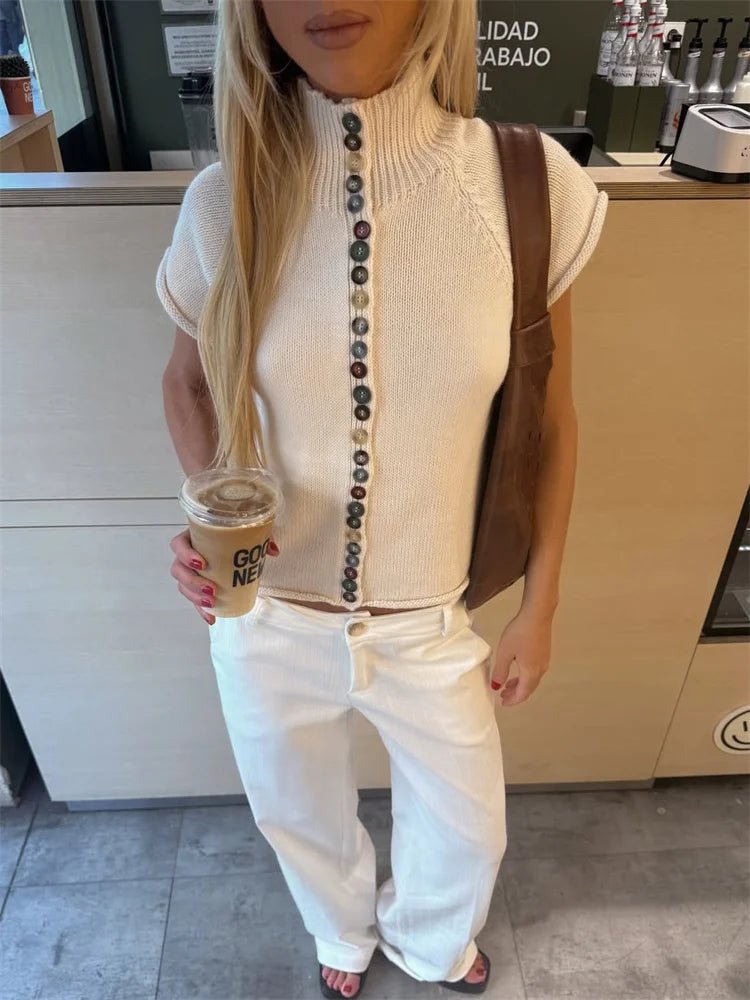 Nadia žebrovaný pletený kardigan top