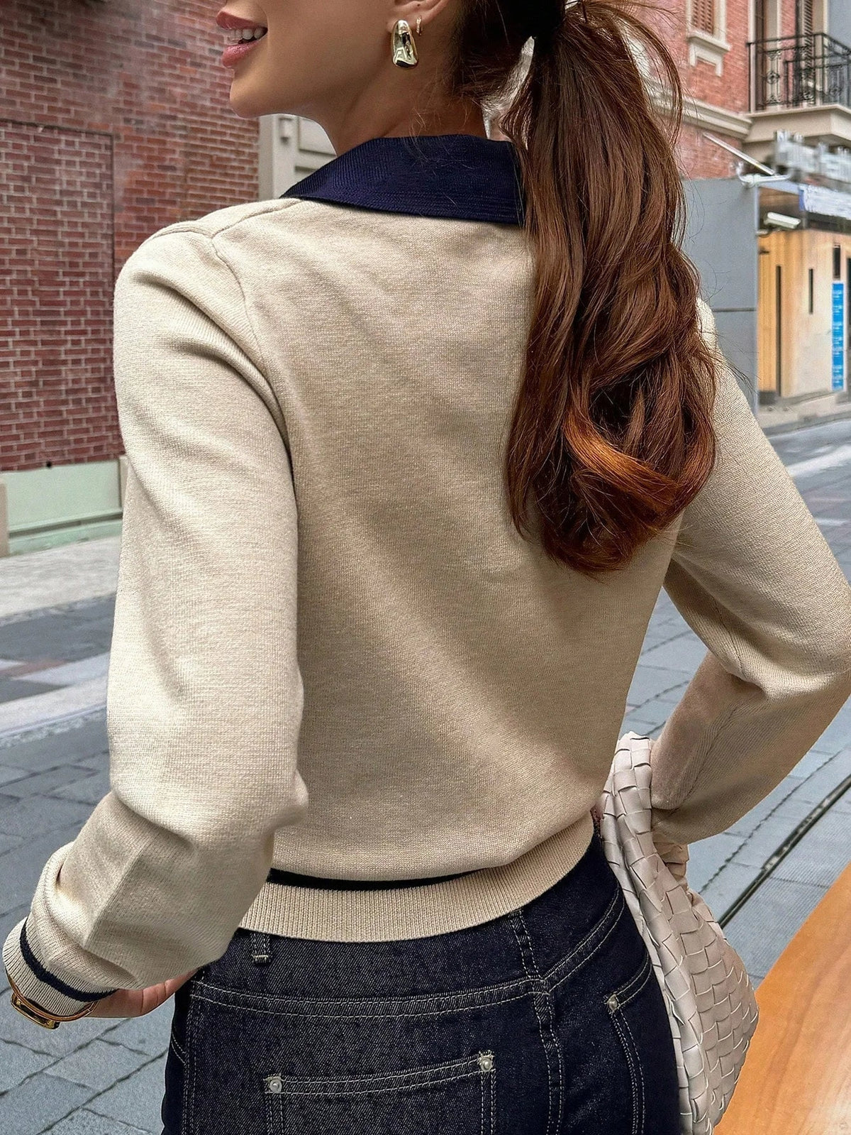 Pletený polo top Paris s barevnými bloky