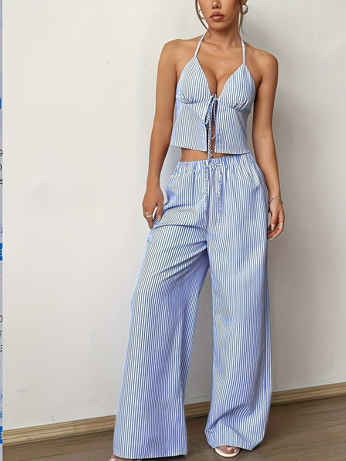 Mary pruhovaný halter top set