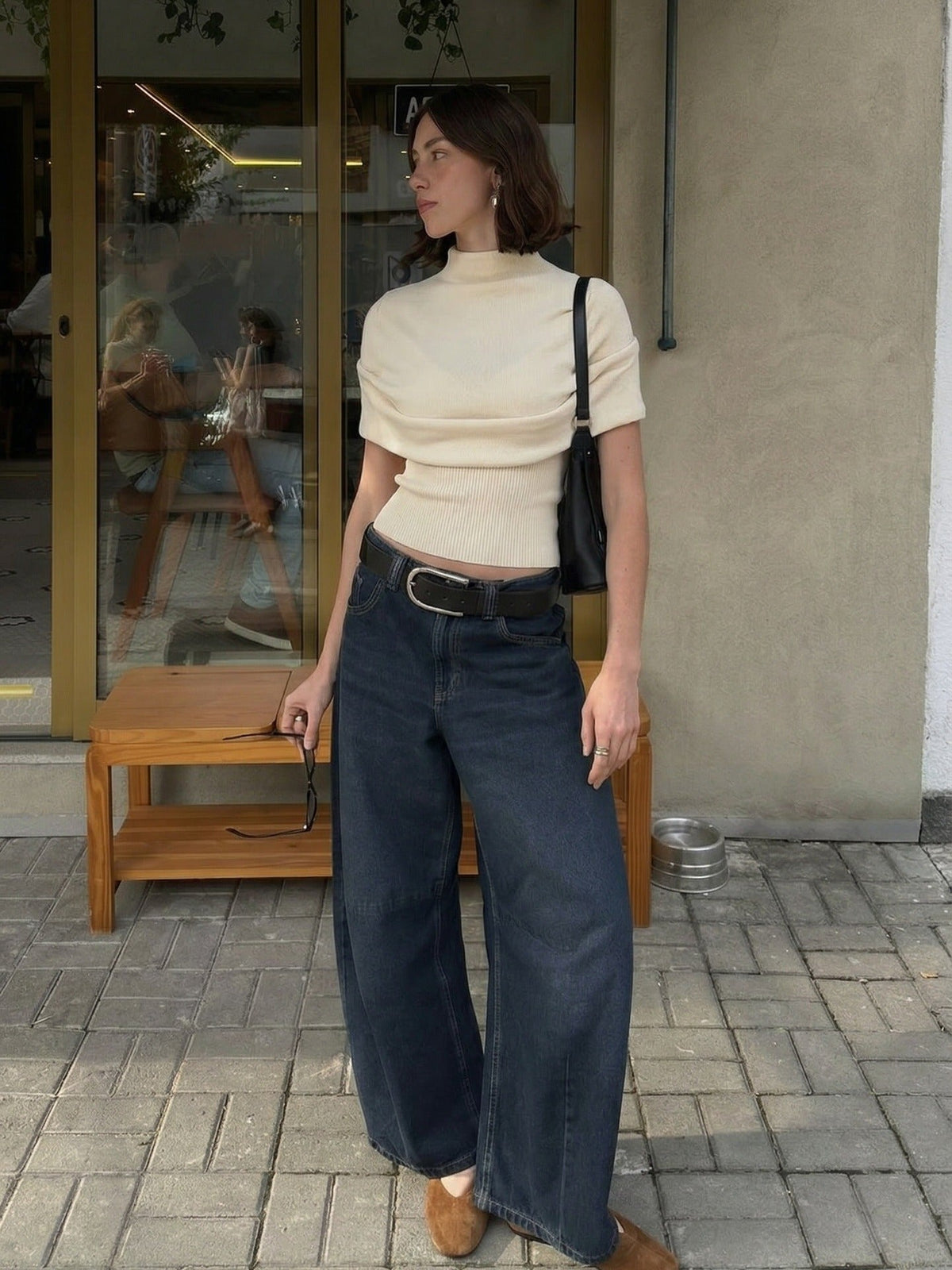 Nora drapovaný trikot top