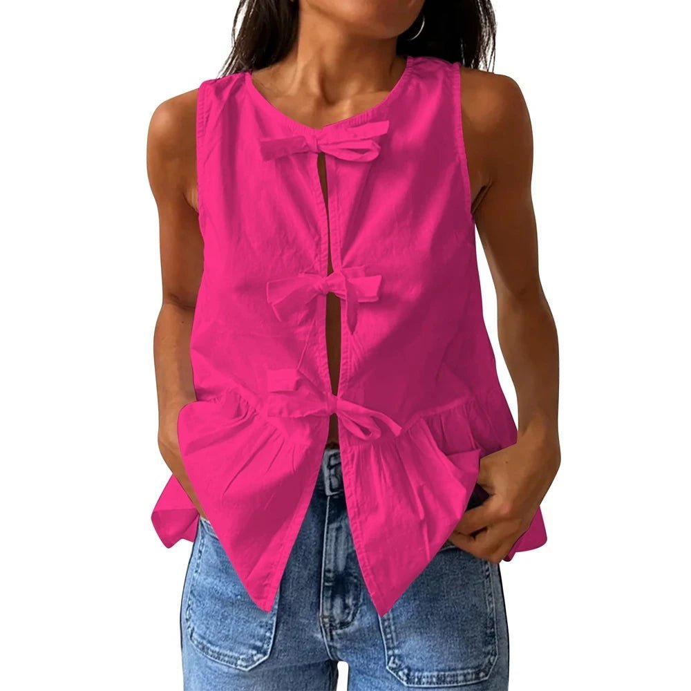 Bianca top s mašlí a peplum. Tílko