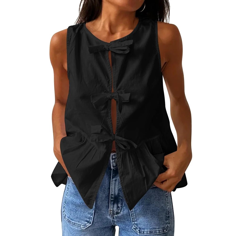 Bianca top s mašlí a peplum. Tílko