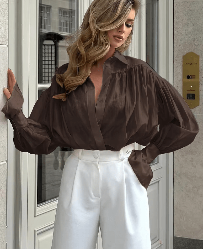 Průsvitná halenka Brielle na knoflíky