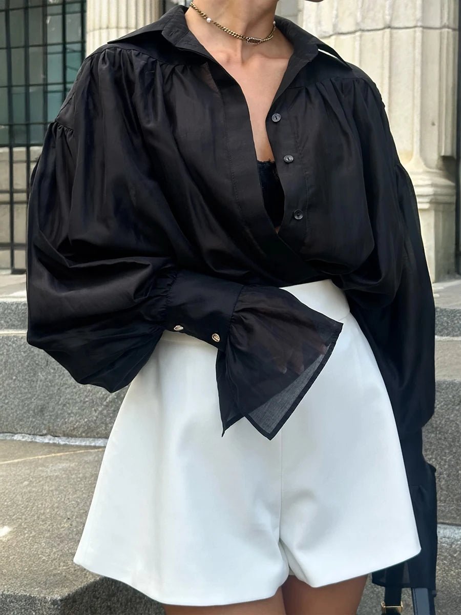 Průsvitná halenka Brielle na knoflíky