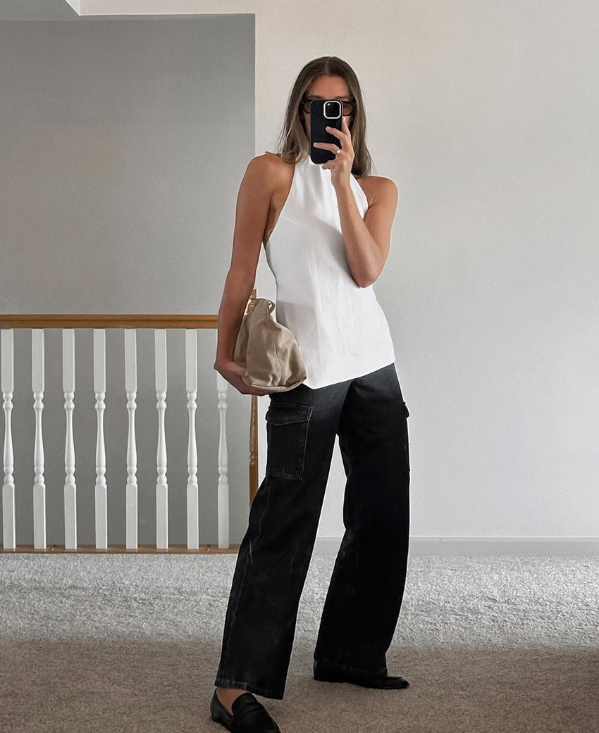 Daphne halter top s odhalenými zády