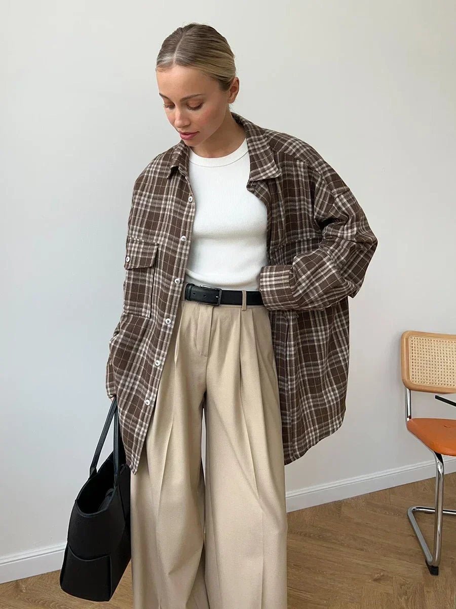 Emma volná kostkovaná halenka