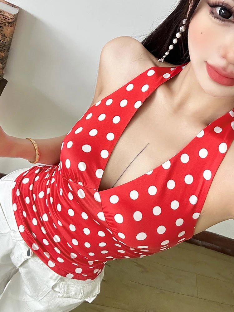Hannah puntíkovaný halter top