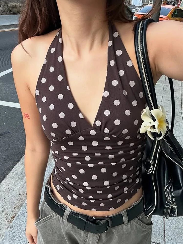 Hannah puntíkovaný halter top
