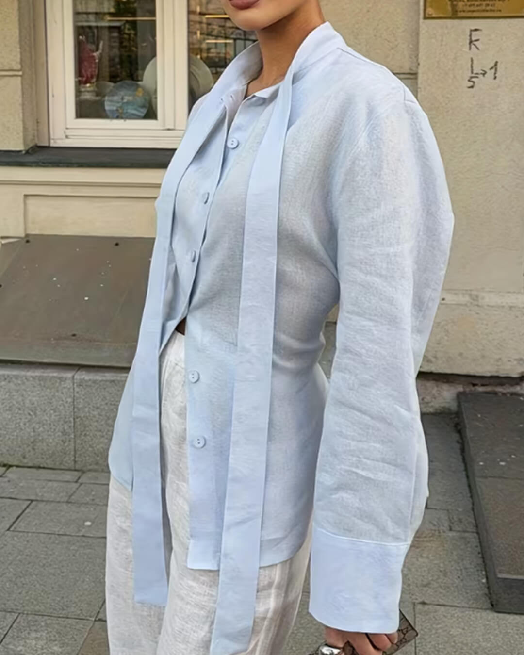 Harper halenka s dlouhým rukávem a zavazováním vzadu