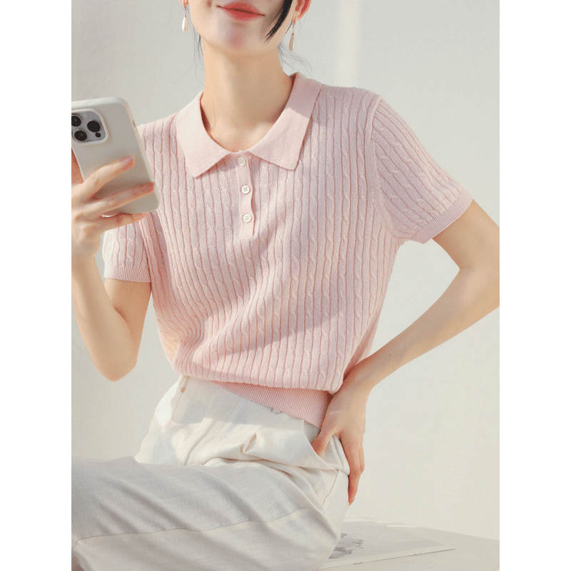 Jacey pletený polo top