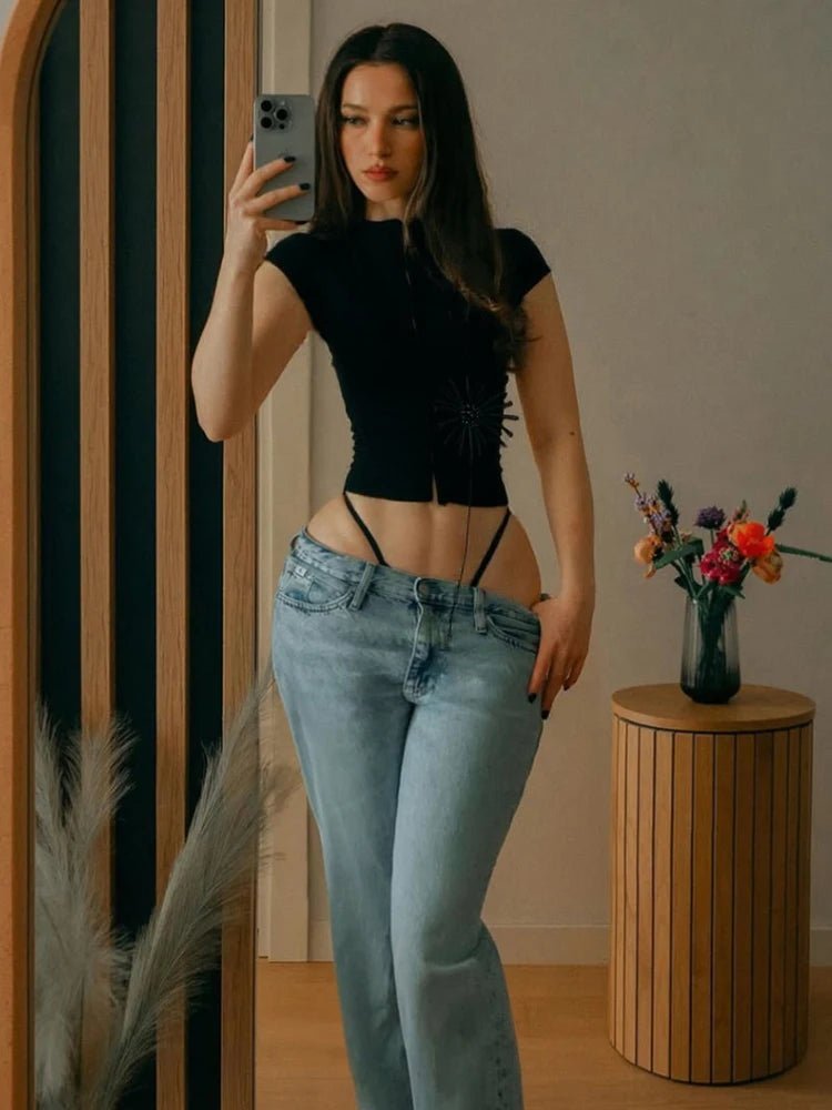 Kalia Crop Top s třásňovou aplikací
