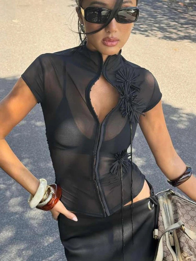 Kalia Crop Top s třásňovou aplikací