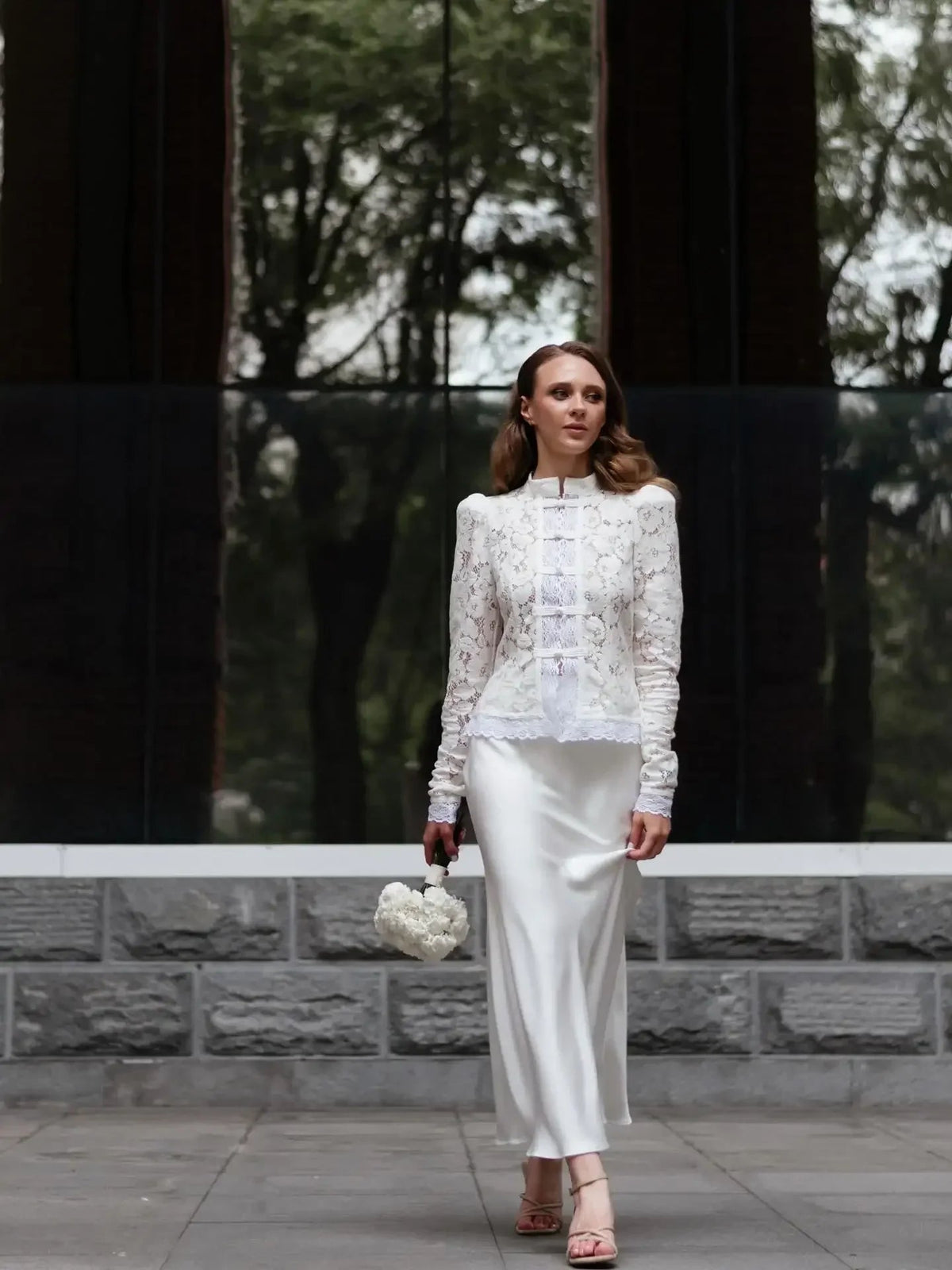 Katalina krajková halenka s nabíranými rukávy