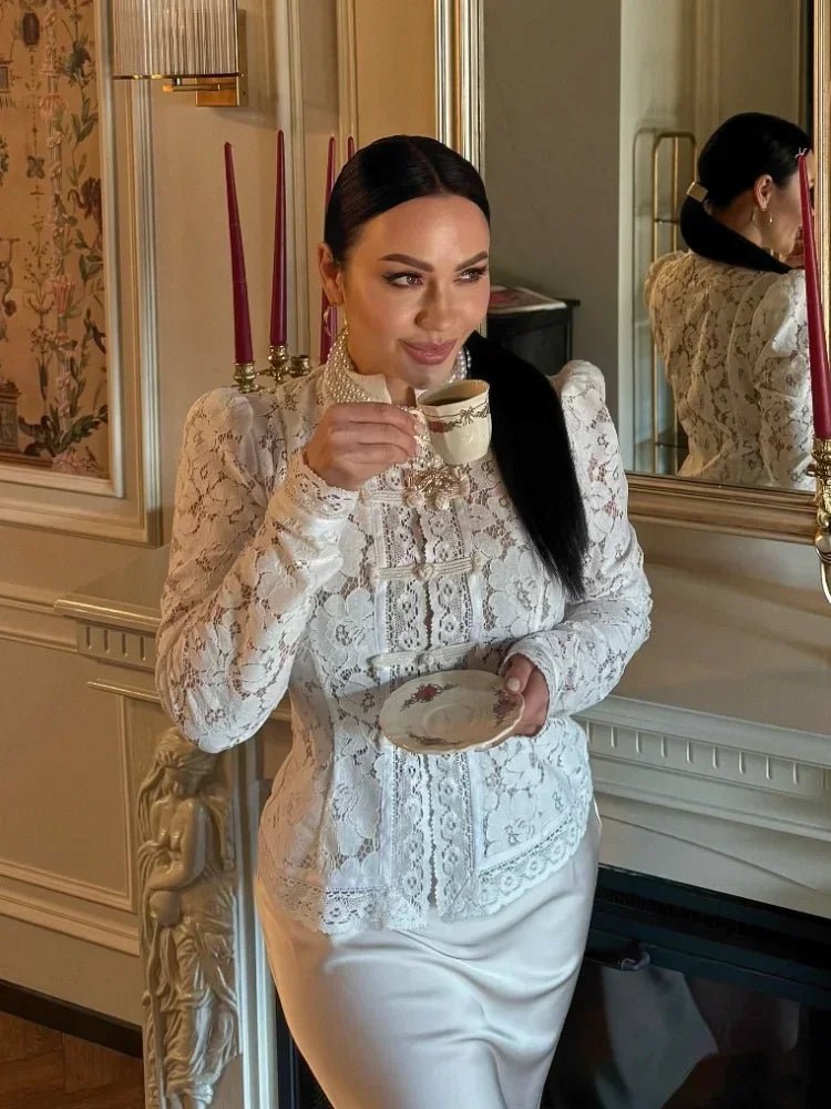 Katalina krajková halenka s nabíranými rukávy