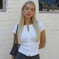 Linnea tričko slim fit s kulatým výstřihem